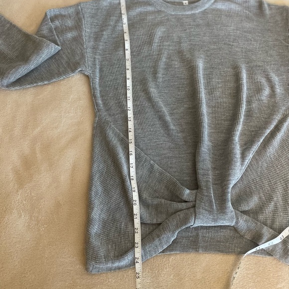 Tie Front Cozy Crewneck Knit Sweater - Size M - Picture 9 of 10